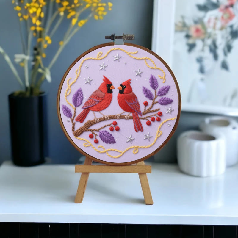 Rubbyoo Embroidery Kit - Charming Cardinals | Personalized Bird Lover Gifts - image 7