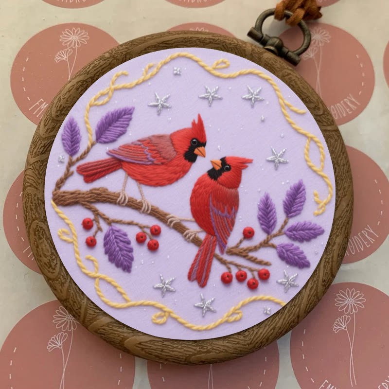 Rubbyoo Embroidery Kit - Charming Cardinals | Personalized Bird Lover Gifts - image 2