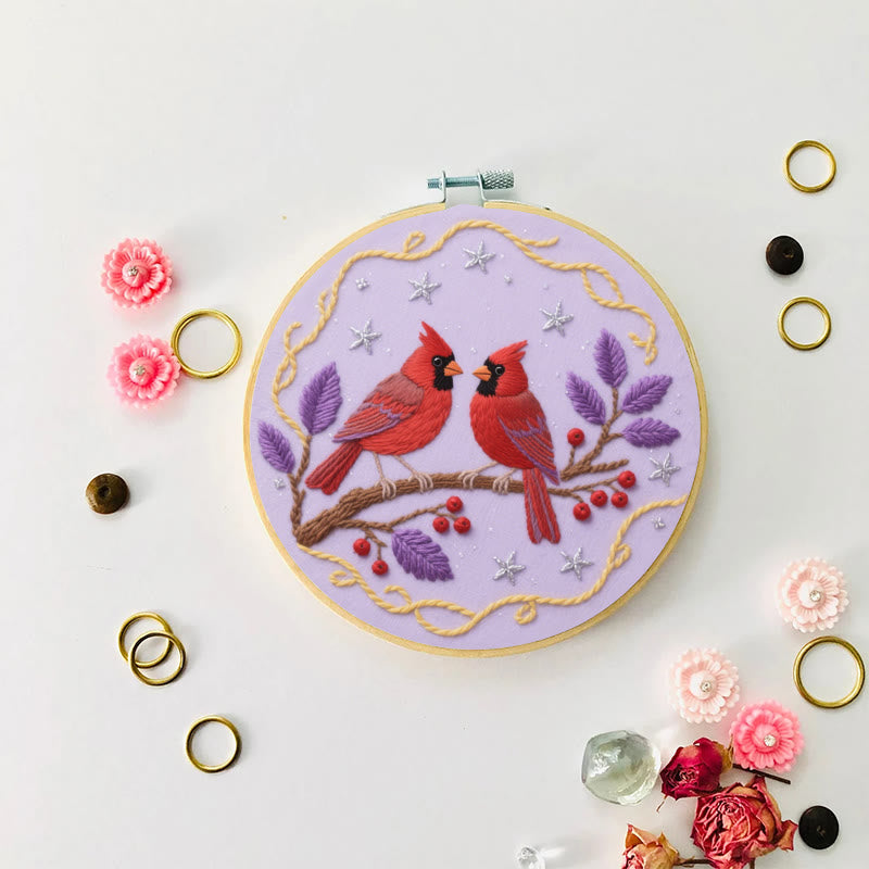 Rubbyoo Embroidery Kit - Charming Cardinals | Personalized Bird Lover Gifts - image 4