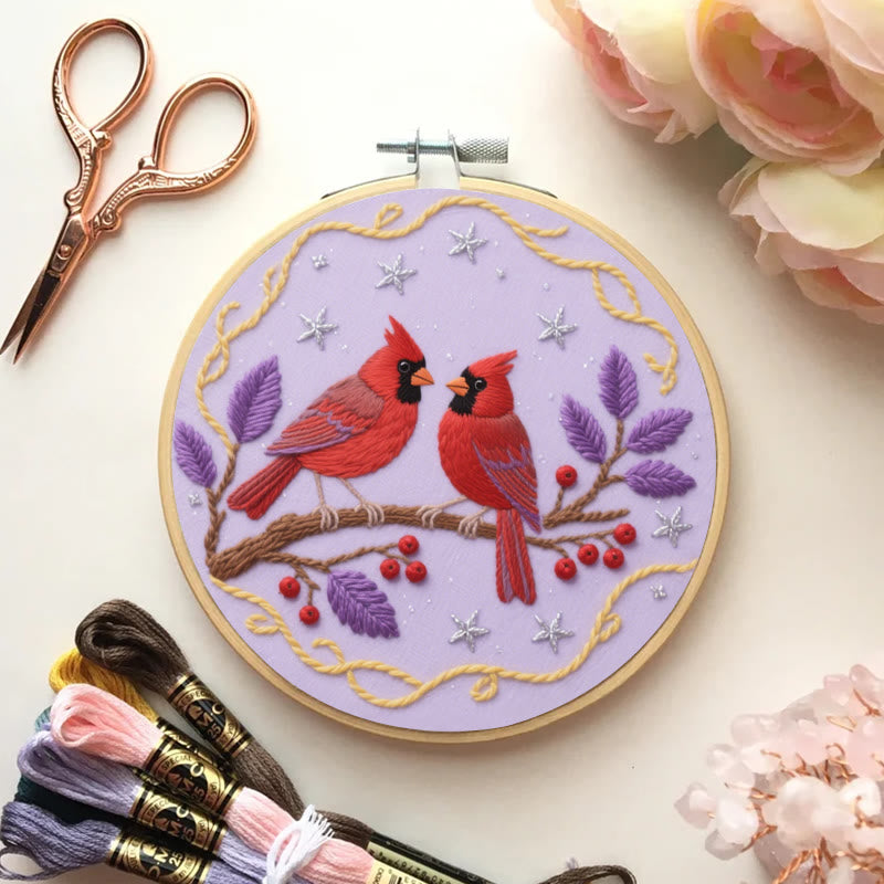 Rubbyoo Embroidery Kit - Charming Cardinals | Personalized Bird Lover Gifts - image 5