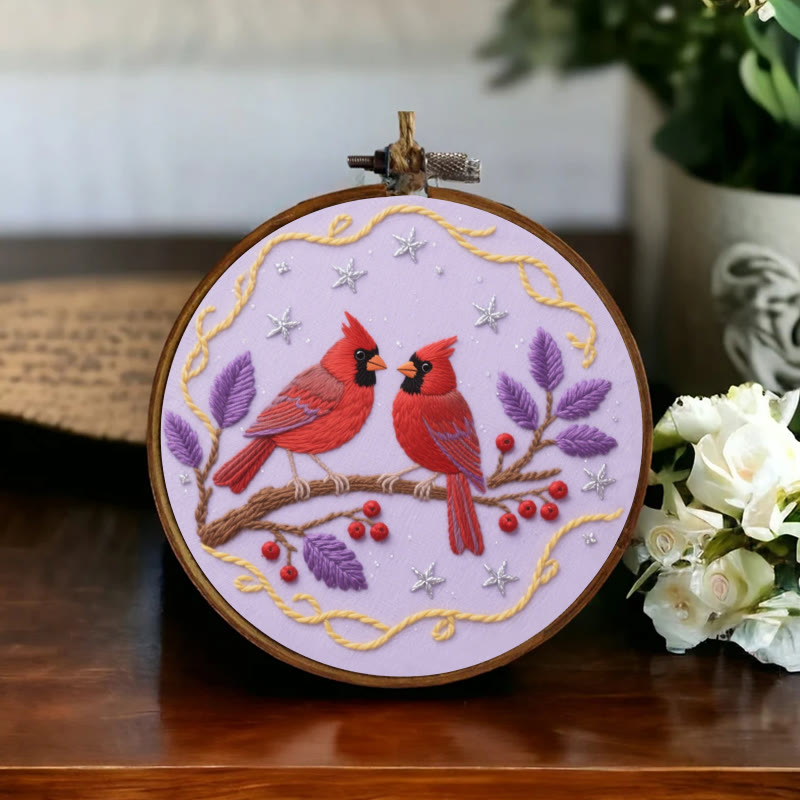 Rubbyoo Embroidery Kit - Charming Cardinals | Personalized Bird Lover Gifts - image 3