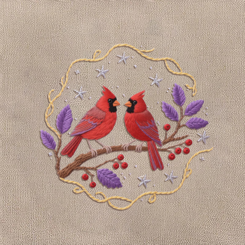 Rubbyoo Embroidery Kit - Charming Cardinals | Personalized Bird Lover Gifts - image 10
