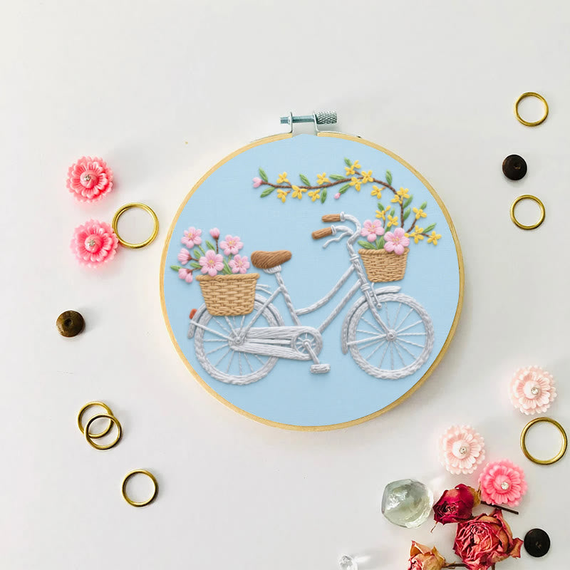 Rubbyoo Embroidery Kit - Floral Bicycle | Diy Home Decoration - image 7