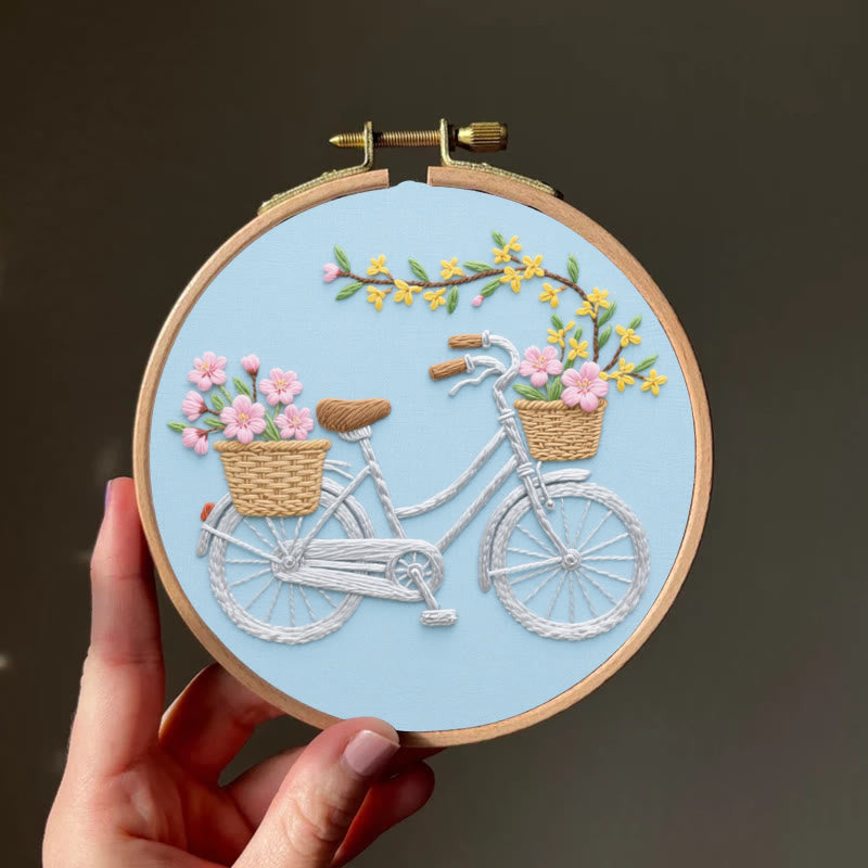 Rubbyoo Embroidery Kit - Floral Bicycle | Diy Home Decoration - image 8