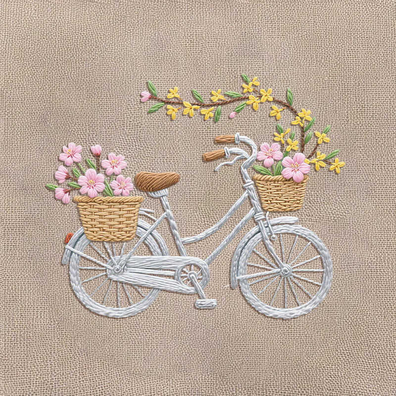 Rubbyoo Embroidery Kit - Floral Bicycle | Diy Home Decoration - image 9