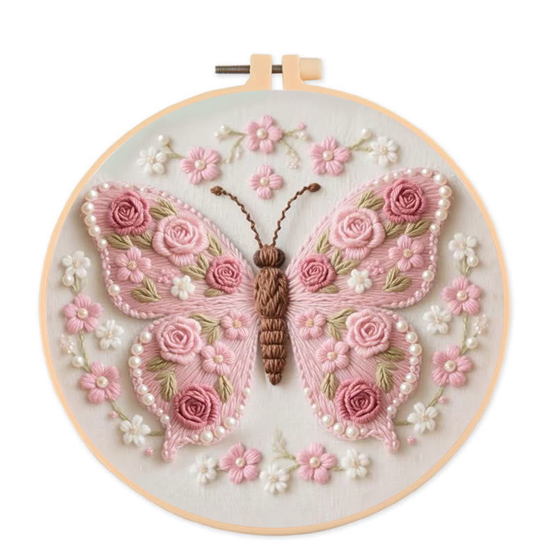 Rubbyoo Embroidery Kit - Stunning Rose Butterfly | Beautiful Handmade Gifts  - 20*20cm - image 0