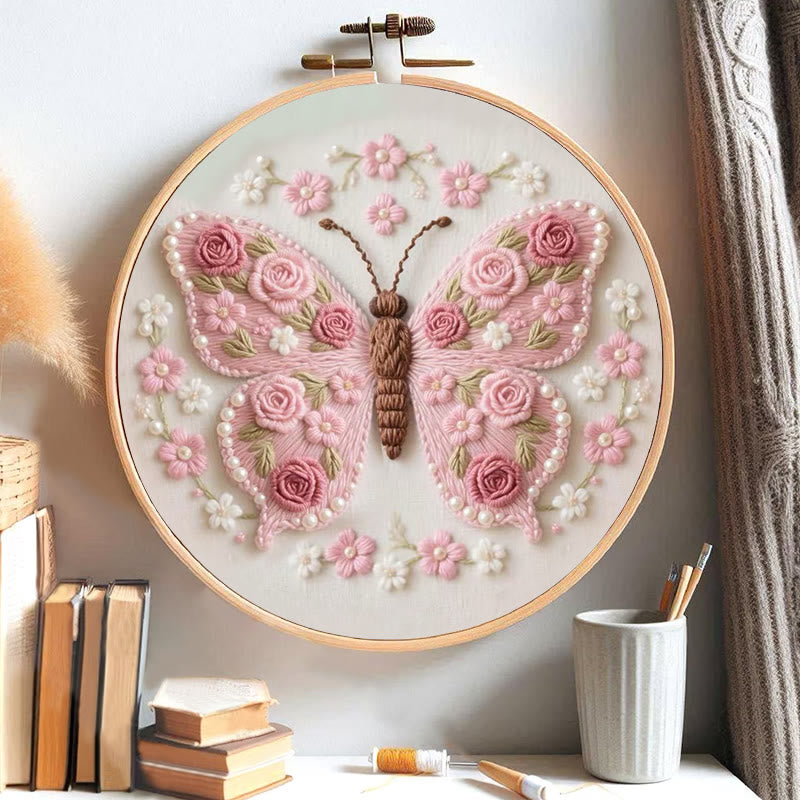 Rubbyoo Embroidery Kit - Stunning Rose Butterfly | Beautiful Handmade Gifts  - image 1