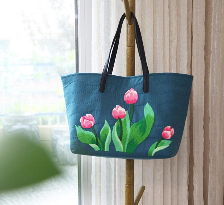 Handmade Shoulder Bag Kit | Unique Big Tote Bag | Needle Handicraft Gift - image 0