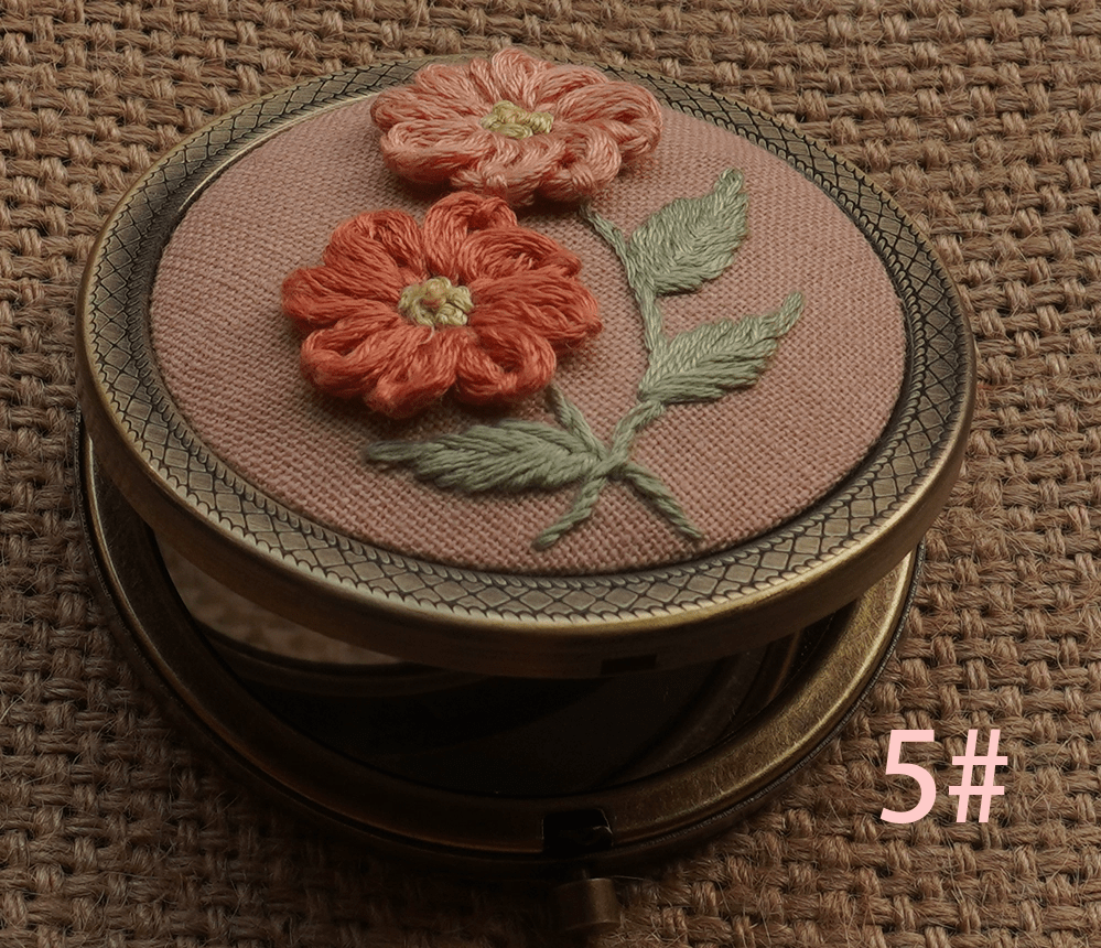 Embroidery Foldable Mirror Kit  | Portable Makeup Mirror |  Unique Handmade Craft  - 5# - image 5