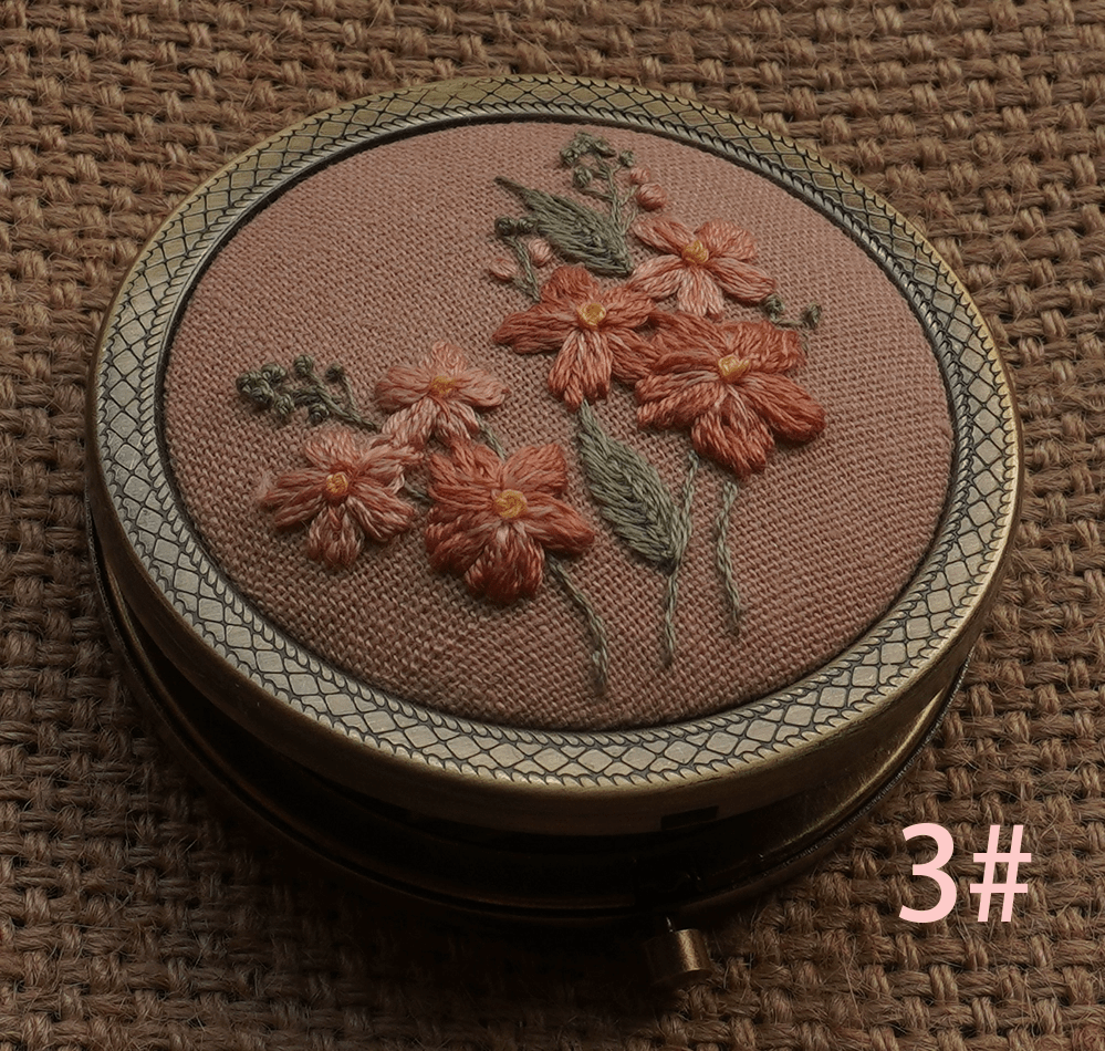 Embroidery Foldable Mirror Kit  | Portable Makeup Mirror |  Unique Handmade Craft  - 3# - image 3