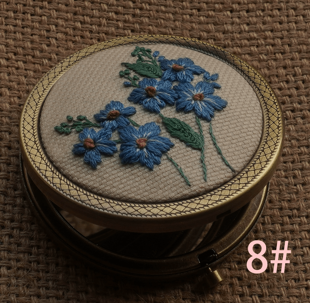 Embroidery Foldable Mirror Kit  | Portable Makeup Mirror |  Unique Handmade Craft  - 8# - image 8