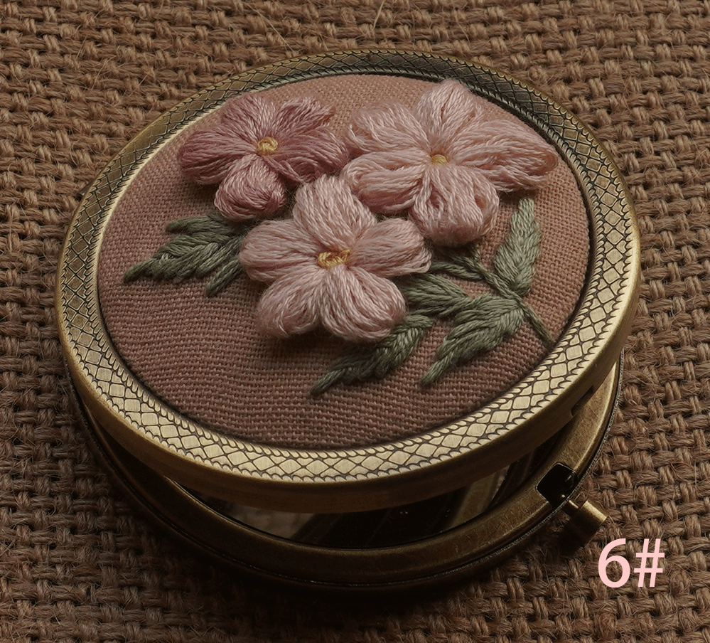 Embroidery Foldable Mirror Kit  | Portable Makeup Mirror |  Unique Handmade Craft  - 6# - image 6