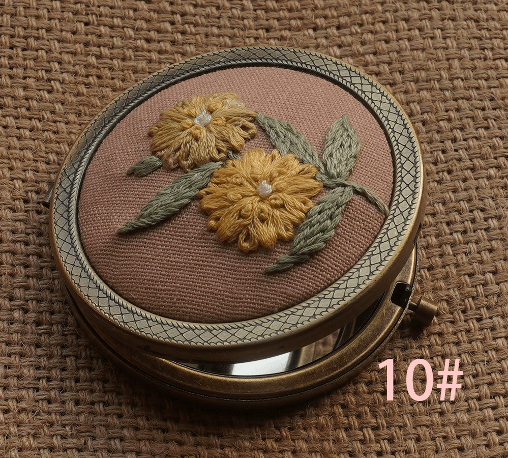 Embroidery Foldable Mirror Kit  | Portable Makeup Mirror |  Unique Handmade Craft  - 10# - image 10