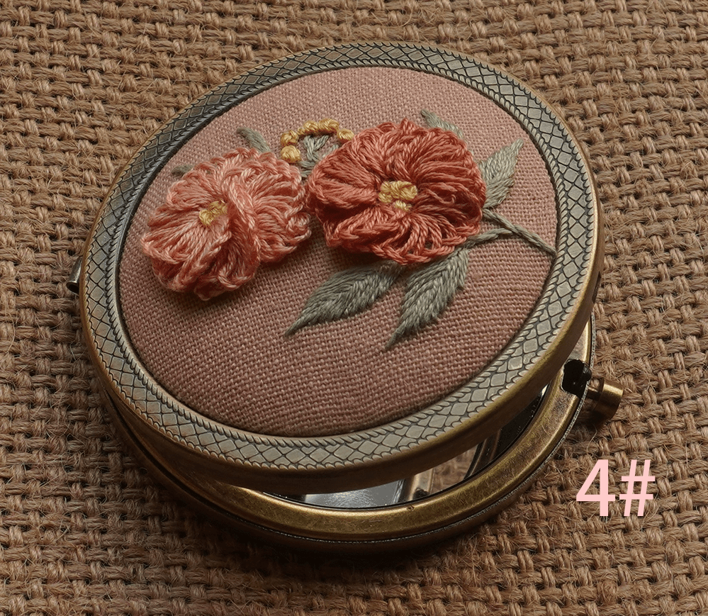 Embroidery Foldable Mirror Kit  | Portable Makeup Mirror |  Unique Handmade Craft  - 4# - image 4