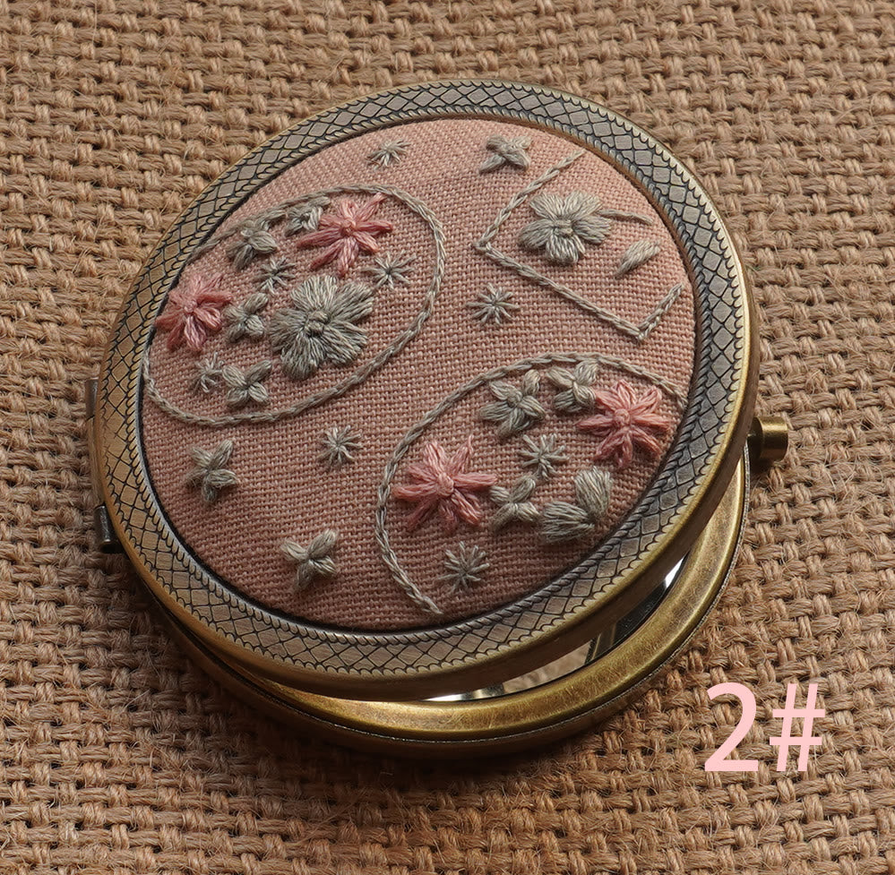 Embroidery Foldable Mirror Kit  | Portable Makeup Mirror |  Unique Handmade Craft  - 2# - image 2