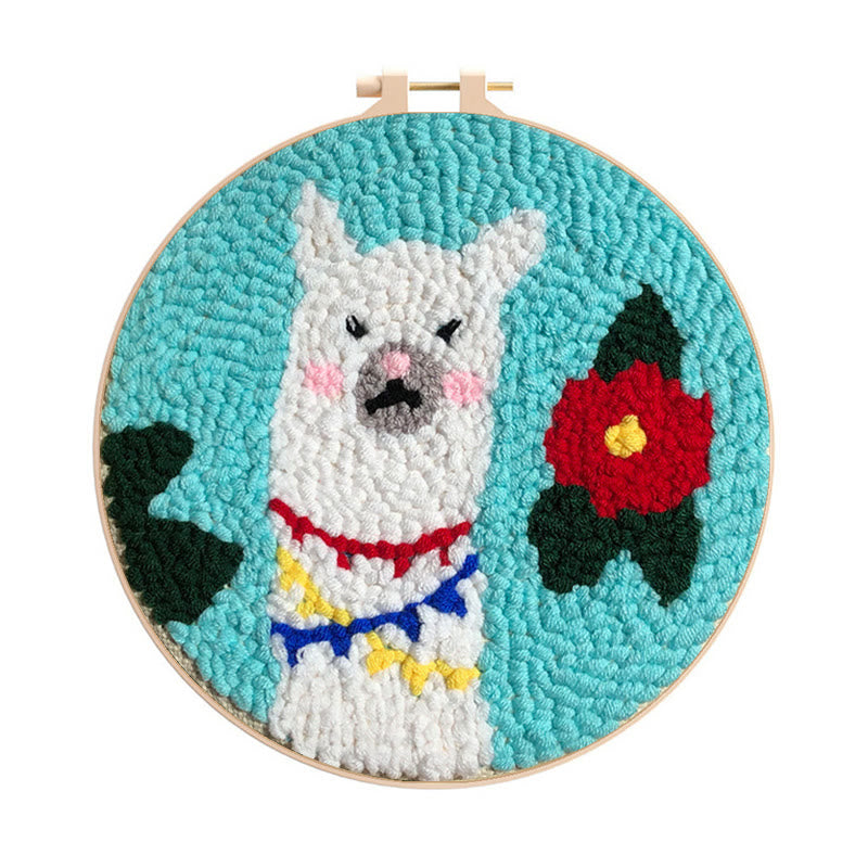 Alpaca Punch Needle Kit - Basic Sewing Craft |  Simple Handmake Gift - Alpaca Punch Needle Kit - image 0