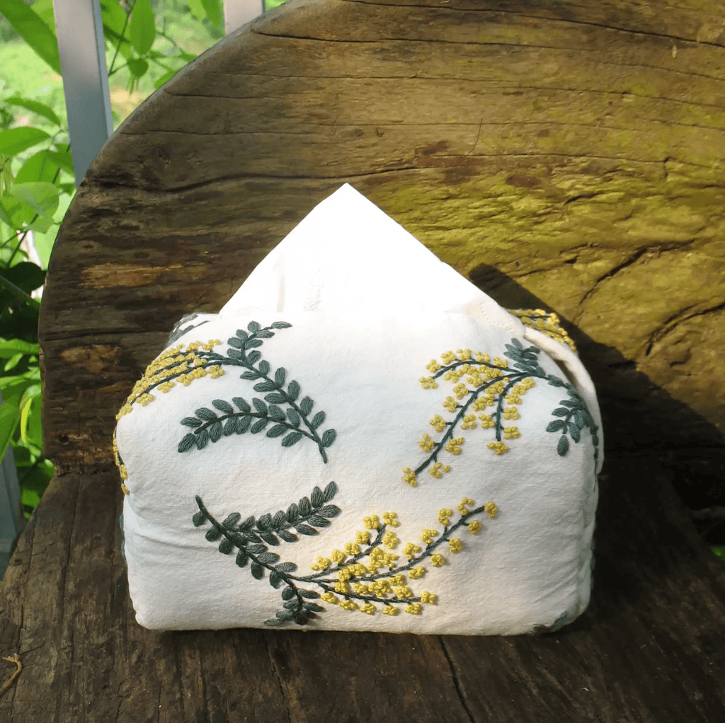 Embroidery Tissue Cover Kit | Perfect Diy Crafts | Stylish Housewarming Gift  - White - image 2