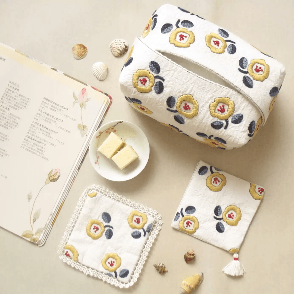 Embroidery Tissue Cover Kit | Personalized Tissue Holder | Home Decorative Coasters - Combination A  (Coasters + Tissue Cover ) - image 0