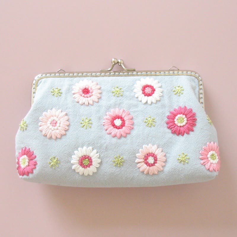 Handmade Purse Series Kit | Floral Wallet With Zipper | Lock Jewelry Pouch | Nice Present For Girls - #4 (Lock Style ) - image 5