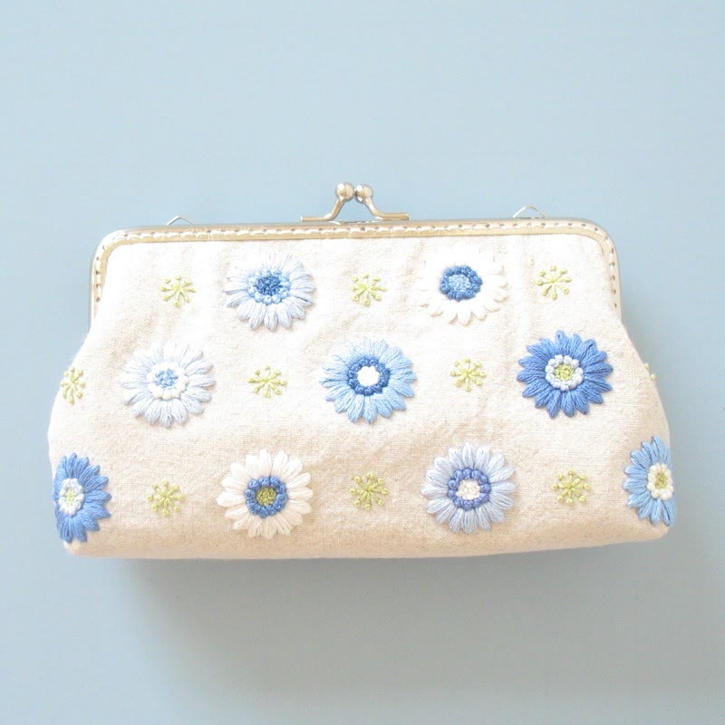 Handmade Purse Series Kit | Floral Wallet With Zipper | Lock Jewelry Pouch | Nice Present For Girls - #3  (Lock Style ) - image 4
