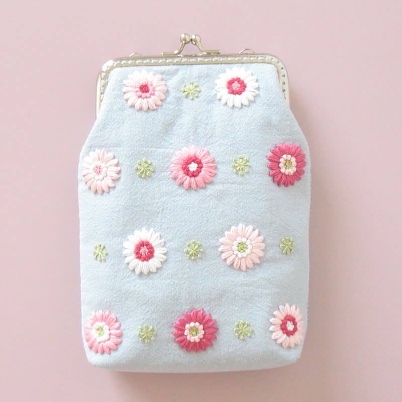 Handmade Purse Series Kit | Floral Wallet With Zipper | Lock Jewelry Pouch | Nice Present For Girls - #6 (Lock Style ) - image 7