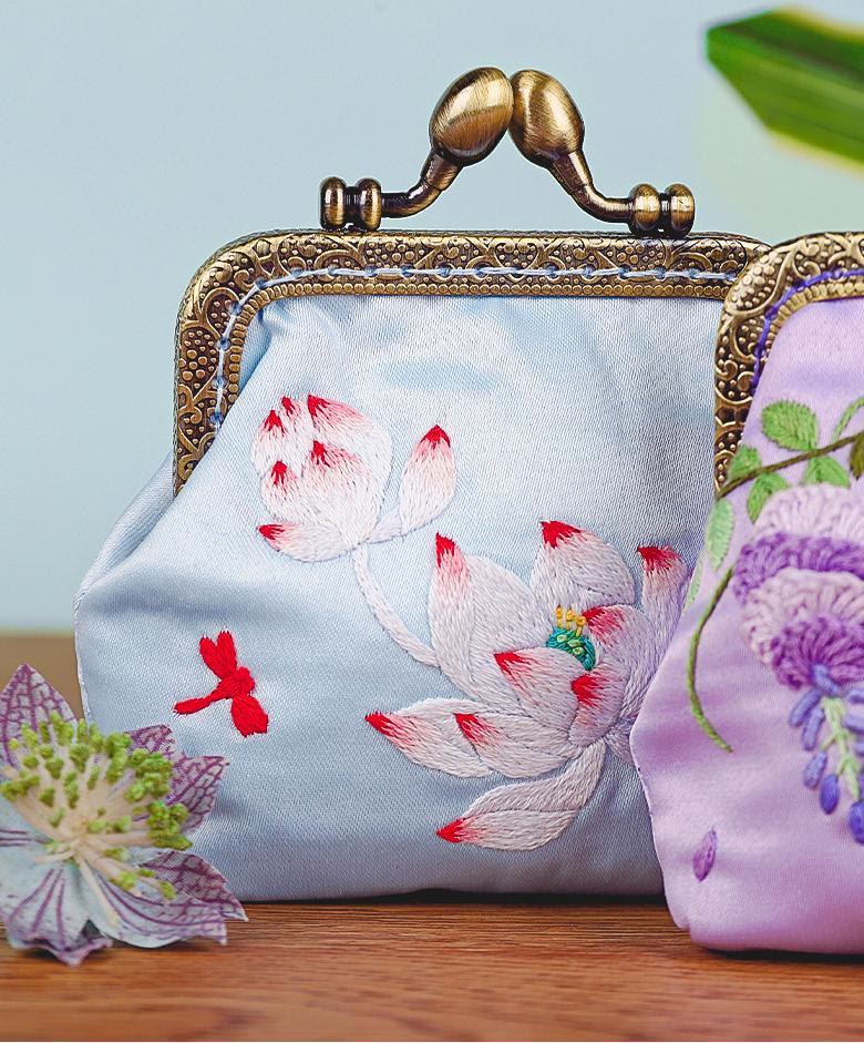 Handmade Mini Lock Coin Purse Kit | Beginners Needlework Sewing | Elegant Gifts For Women - image 1