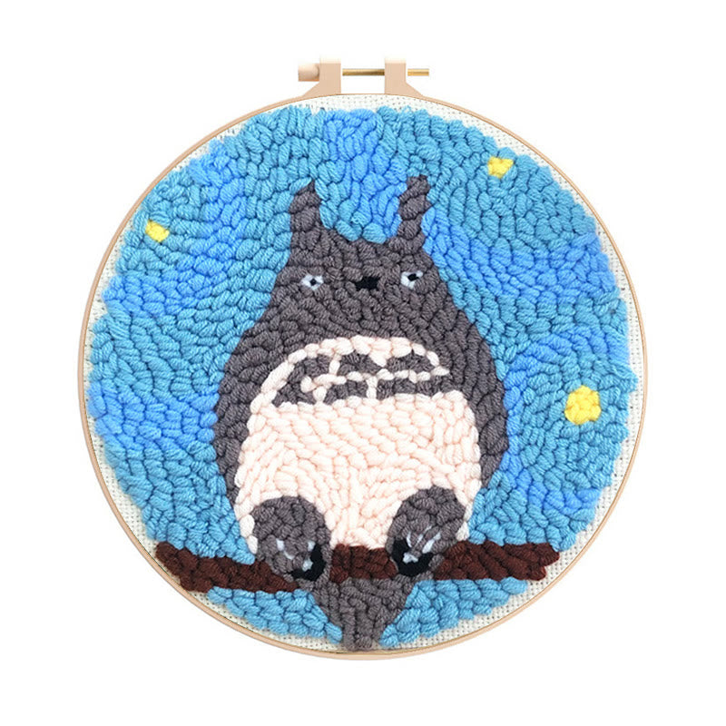 Totoro Punch Needle Kit - Beginner Animal Craft | Cute Needlework For Friends - Totoro Punch Needle Kit - image 0