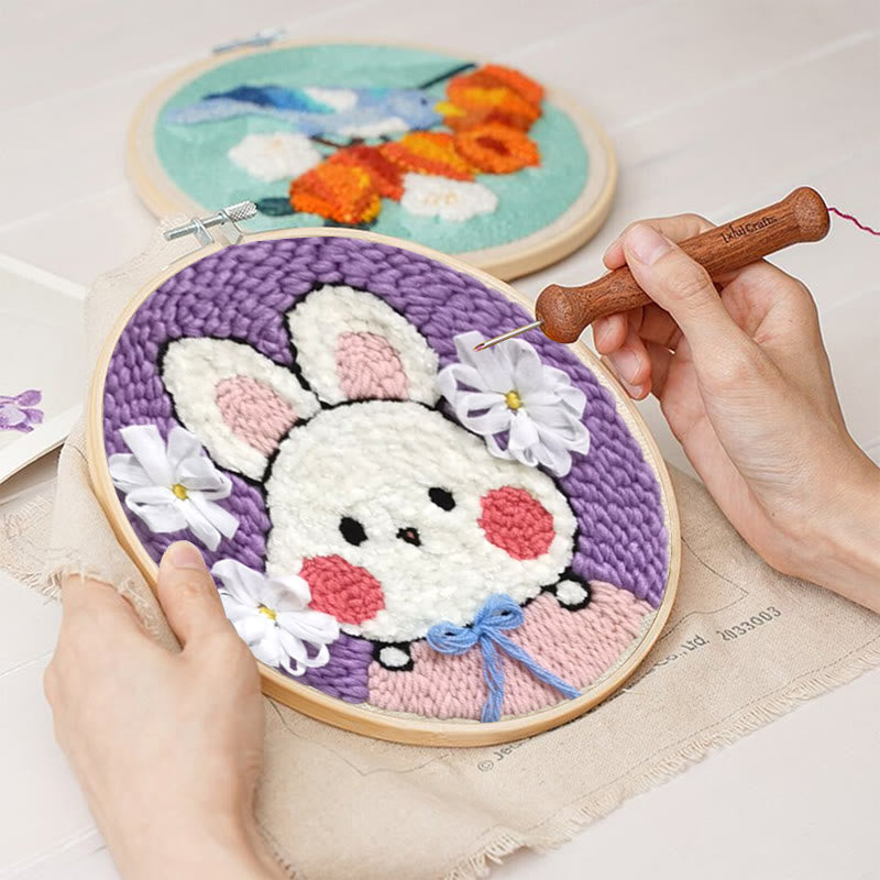 Lovely Rabbit Punch Needle Kit - Diy Animal Needlework| Nice Room Decoration - image 2