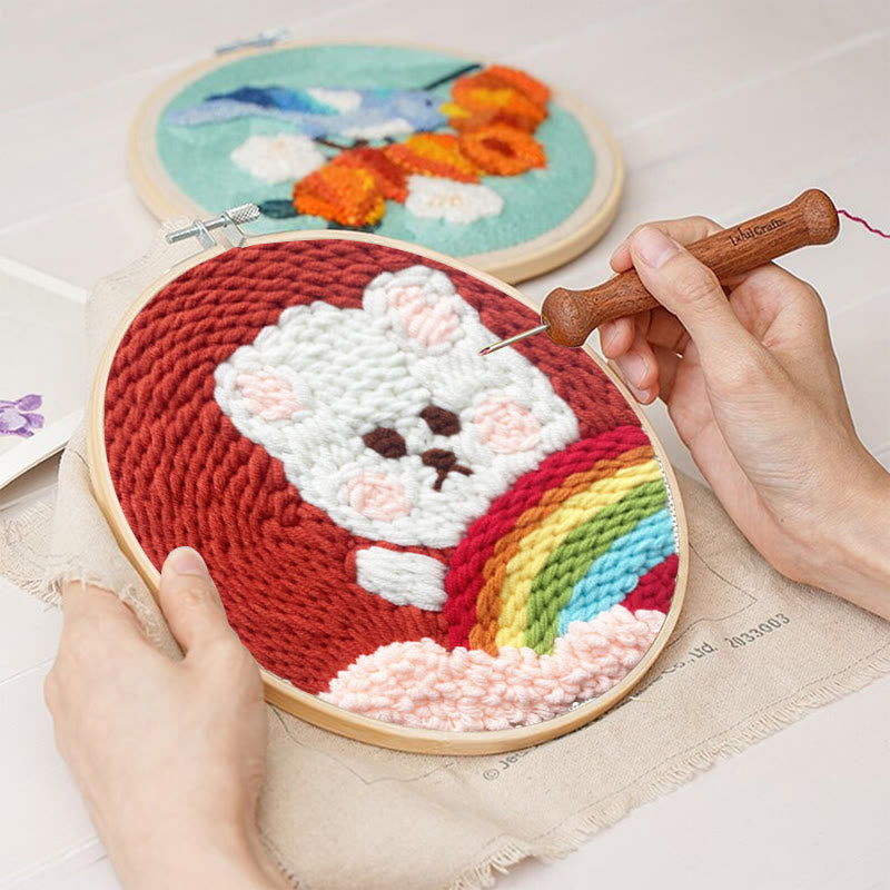 Rainbow Teddy Punch Needle Kit - Unique Bear Handicraft | Diy Gift For Kids - image 2