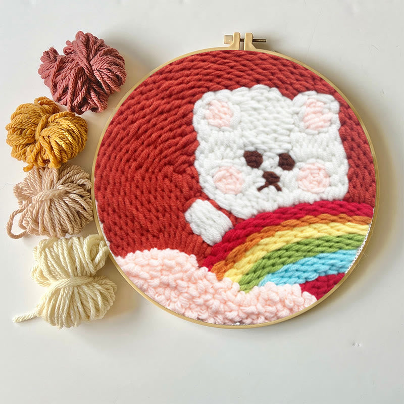 Rainbow Teddy Punch Needle Kit - Unique Bear Handicraft | Diy Gift For Kids - image 4