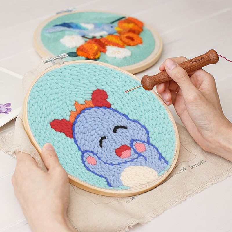 Adorable Dragon Punch Needle Kit - Easy Starter Needlework | Handmade Decorative Gift  - image 2