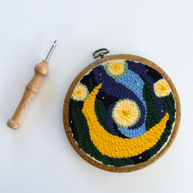 Starry Night And Moon Punch Needle Kit - Diy Needlework Set | Unique Room Decoration - image 8