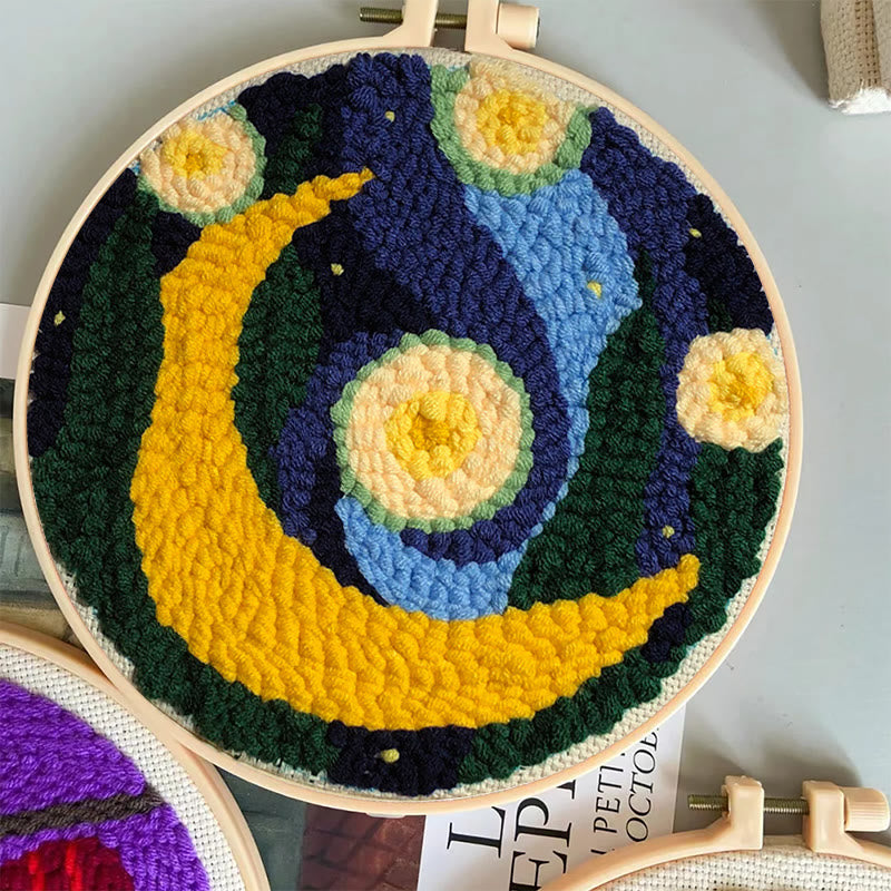 Starry Night And Moon Punch Needle Kit - Diy Needlework Set | Unique Room Decoration - image 6