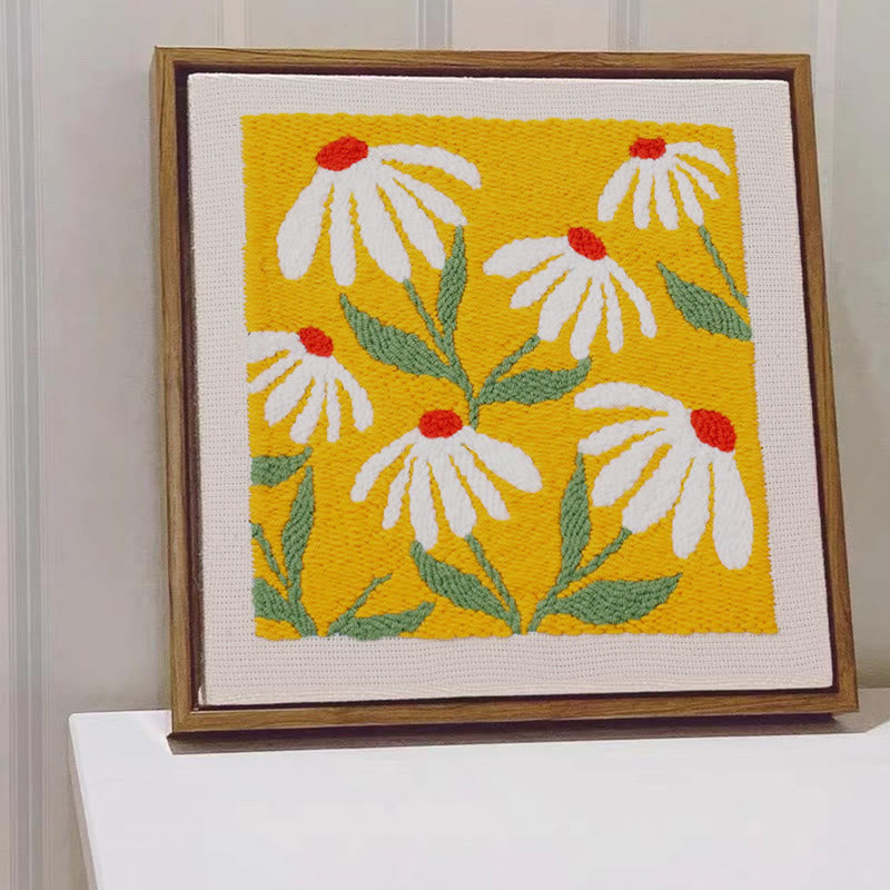 Orange Floral Square Punch Needle Kit - Beginner Needle Set | Nice Gifts For Flower Lovers - image 7