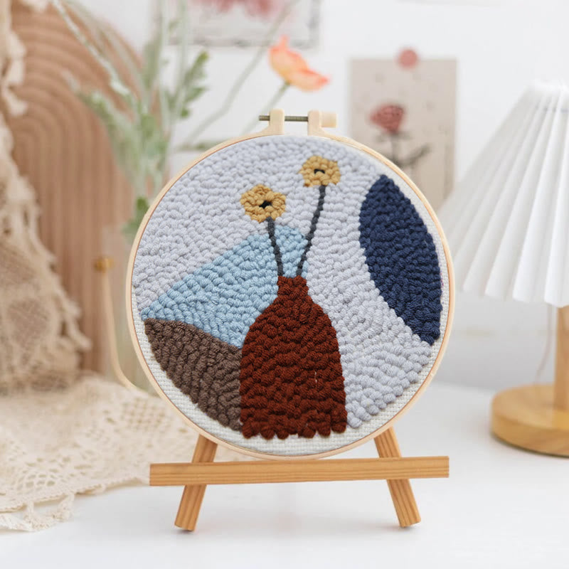 Brick Red Vase Punch Needle Kit -  Personalized Desk Ornament | Suitable For Beginners - image 3