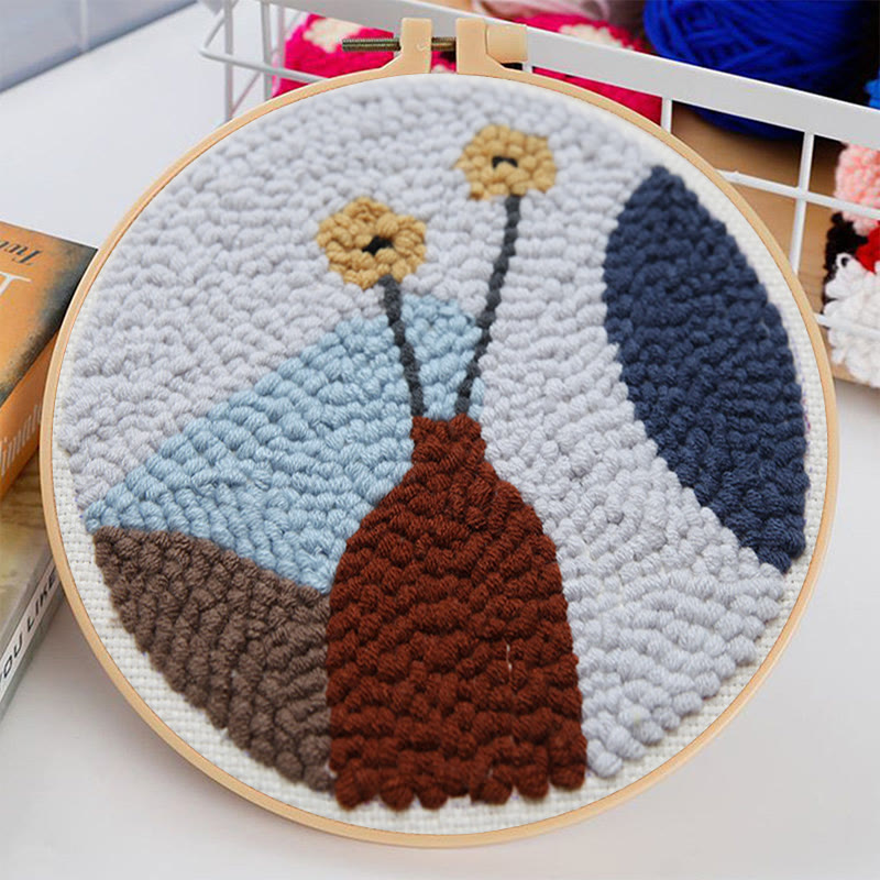 Brick Red Vase Punch Needle Kit -  Personalized Desk Ornament | Suitable For Beginners - image 4