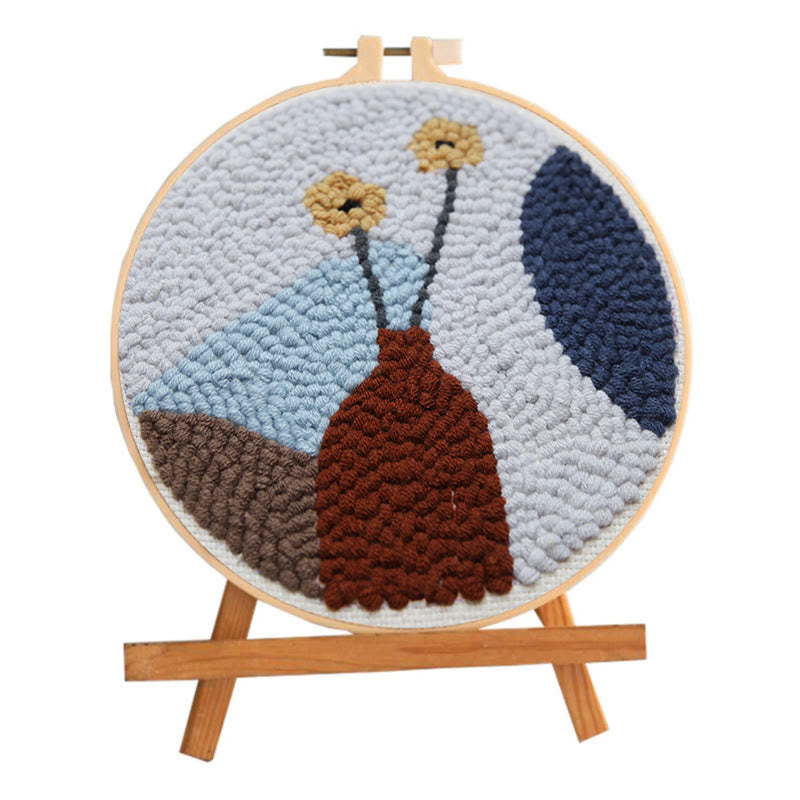 Brick Red Vase Punch Needle Kit -  Personalized Desk Ornament | Suitable For Beginners - image 1