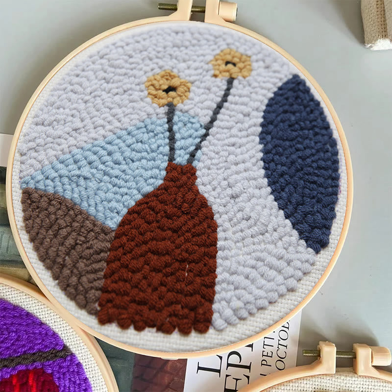 Brick Red Vase Punch Needle Kit -  Personalized Desk Ornament | Suitable For Beginners - image 7