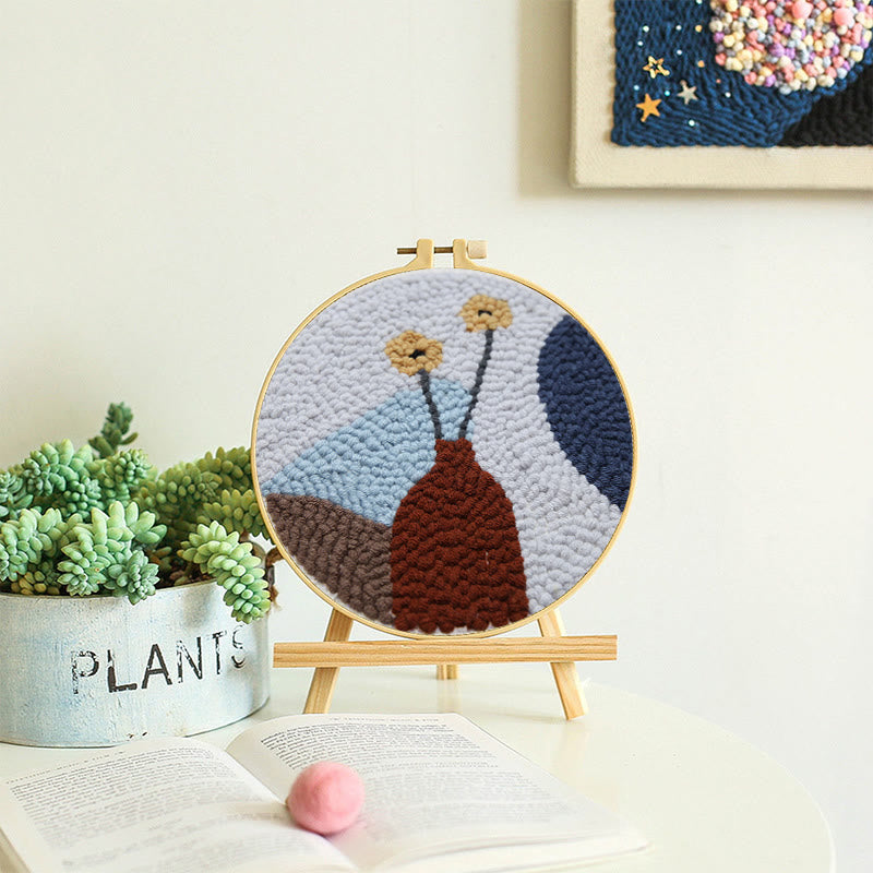 Brick Red Vase Punch Needle Kit -  Personalized Desk Ornament | Suitable For Beginners - image 9