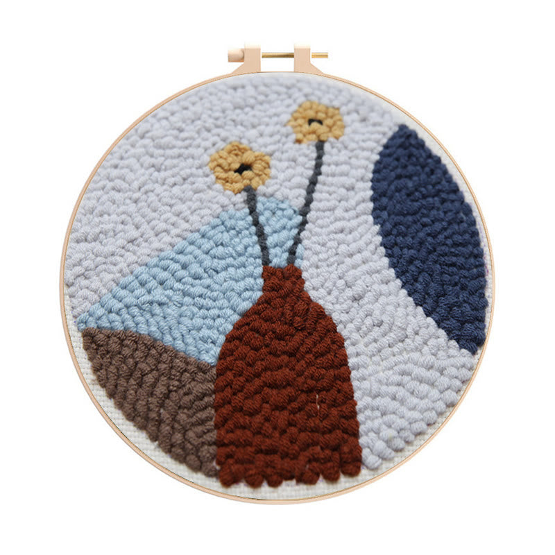 Brick Red Vase Punch Needle Kit -  Personalized Desk Ornament | Suitable For Beginners - Brick Red Vase Punch Needle Kit - image 0