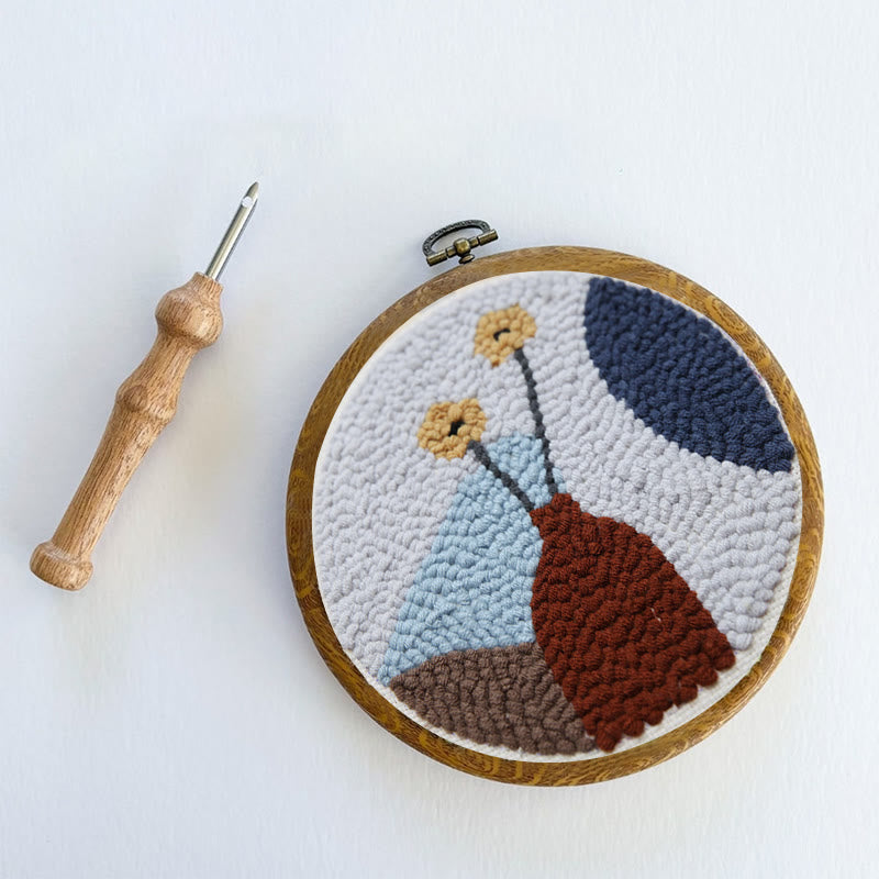 Brick Red Vase Punch Needle Kit -  Personalized Desk Ornament | Suitable For Beginners - image 8