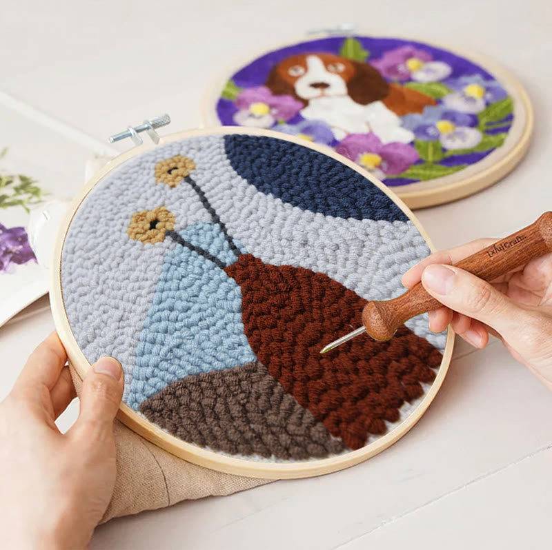 Brick Red Vase Punch Needle Kit -  Personalized Desk Ornament | Suitable For Beginners - image 2