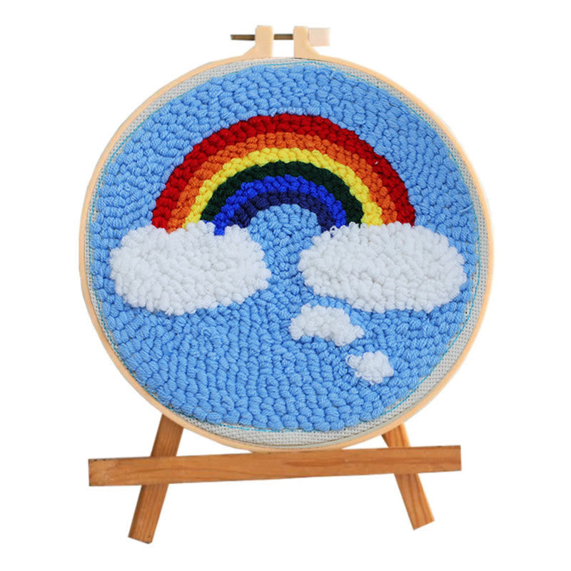 Colourful Rainbow Punch Needle Kit - Stylish Home Decor | Basic Embroidery Set For Starter - image 1