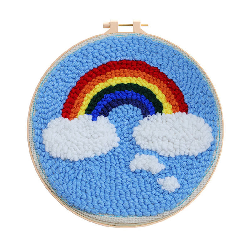 Colourful Rainbow Punch Needle Kit - Stylish Home Decor | Basic Embroidery Set For Starter - Colourful Rainbow Punch Needle Kit - image 0