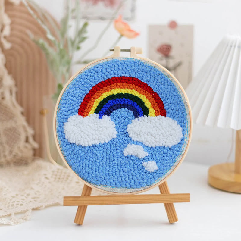 Colourful Rainbow Punch Needle Kit - Stylish Home Decor | Basic Embroidery Set For Starter - image 3