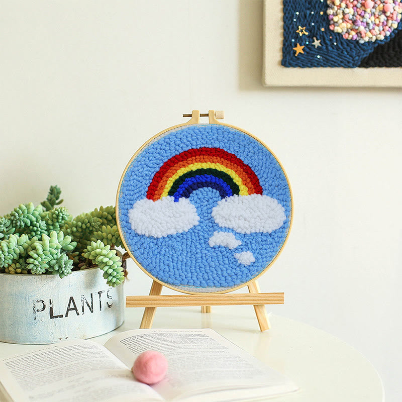 Colourful Rainbow Punch Needle Kit - Stylish Home Decor | Basic Embroidery Set For Starter - image 9