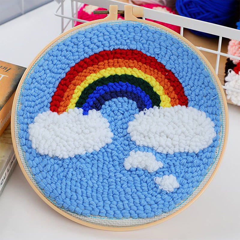 Colourful Rainbow Punch Needle Kit - Stylish Home Decor | Basic Embroidery Set For Starter - image 5