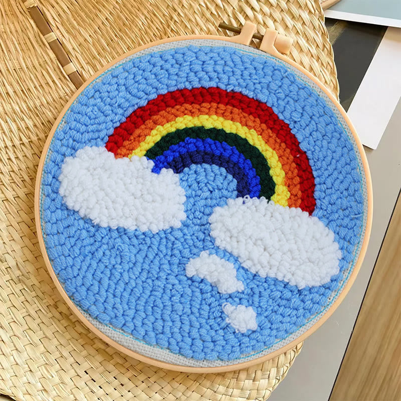 Colourful Rainbow Punch Needle Kit - Stylish Home Decor | Basic Embroidery Set For Starter - image 7