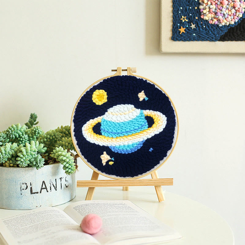 Mysterious Planets Punch Needle Kit - Needlework With Frame Hoop | Diy Handmade Gifts - image 8