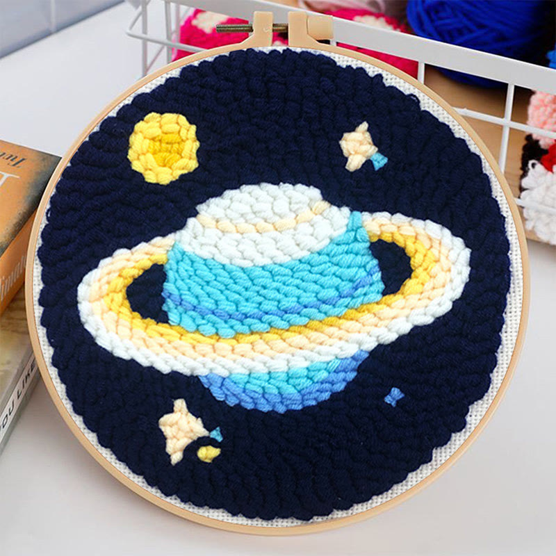 Mysterious Planets Punch Needle Kit - Needlework With Frame Hoop | Diy Handmade Gifts - image 4